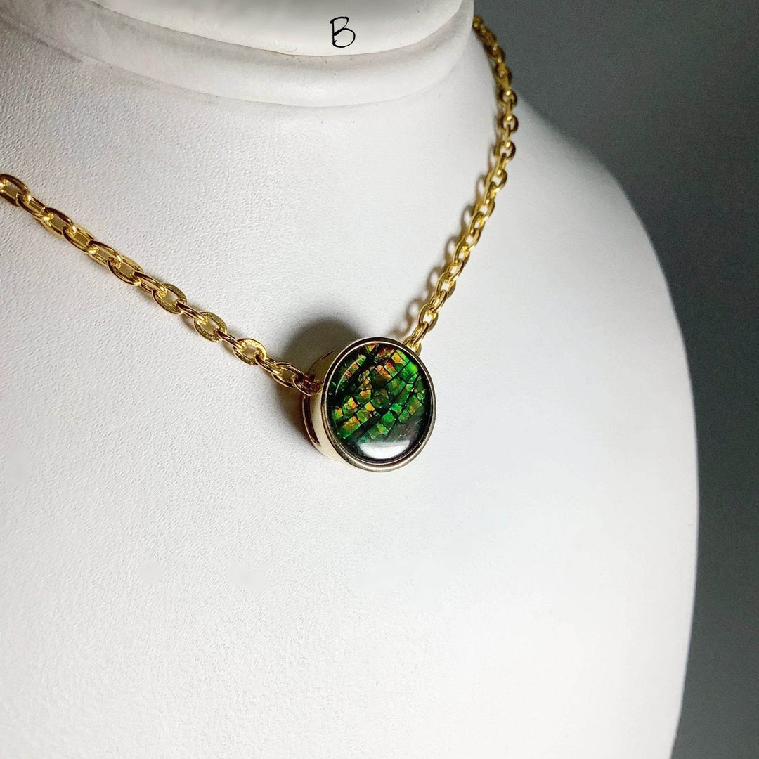 Alberta Ammolite 14K Gold Pendant-Rocks and Gems Canada