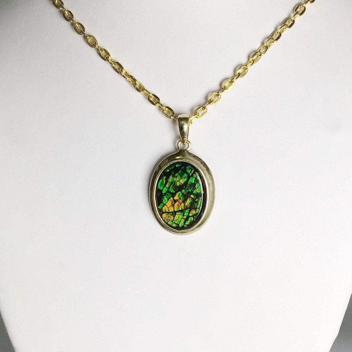 Alberta Ammolite 14K Gold Pendant-Rocks and Gems Canada