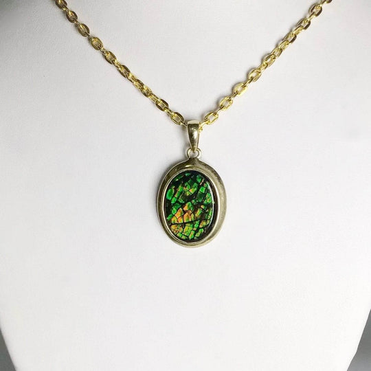 Alberta Ammolite 14K Gold Pendant-Rocks and Gems Canada