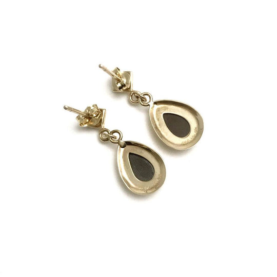 Alberta Ammolite 14K Gold Stud Earrings-Rocks and Gems Canada