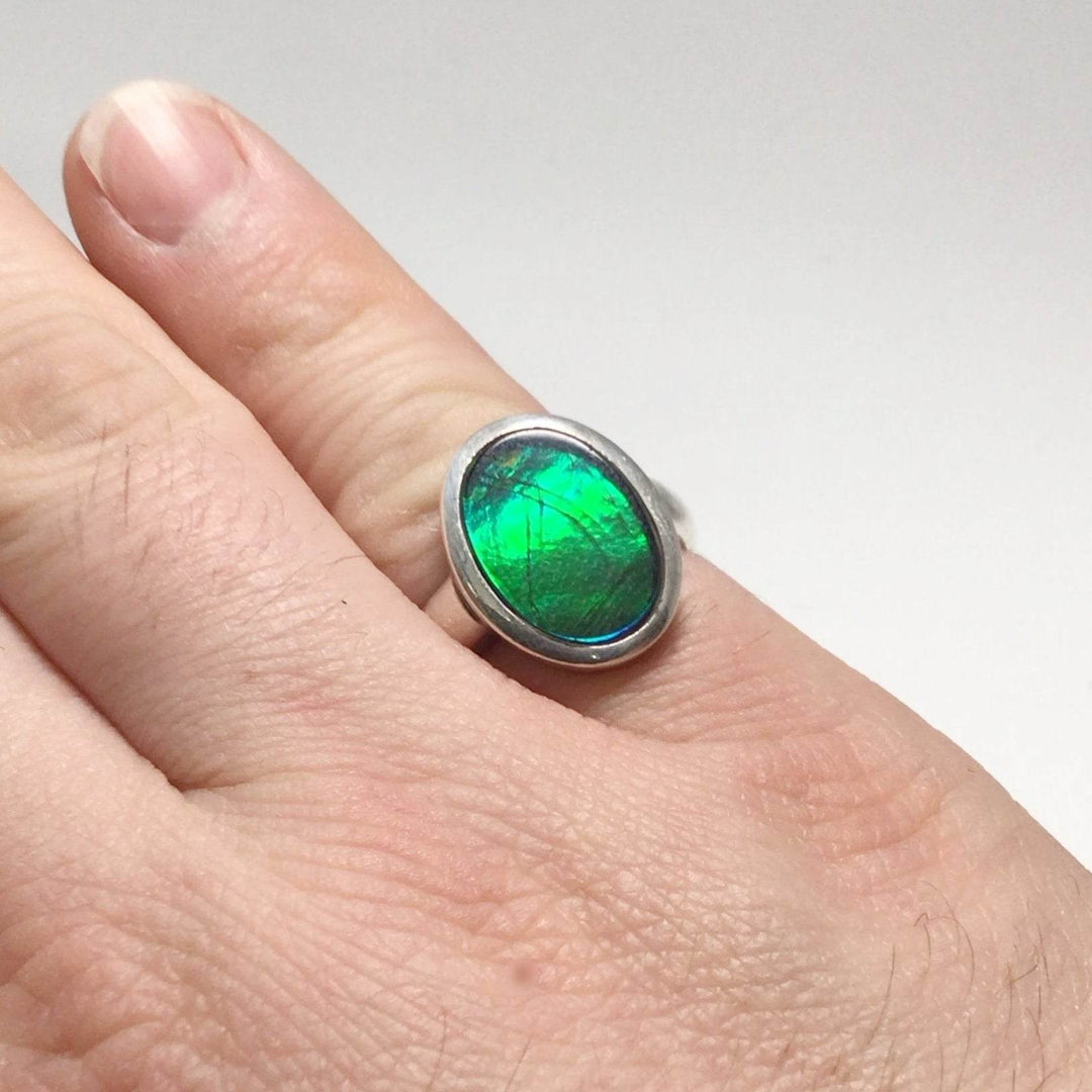 Alberta Ammolite Ring-Rocks and Gems Canada