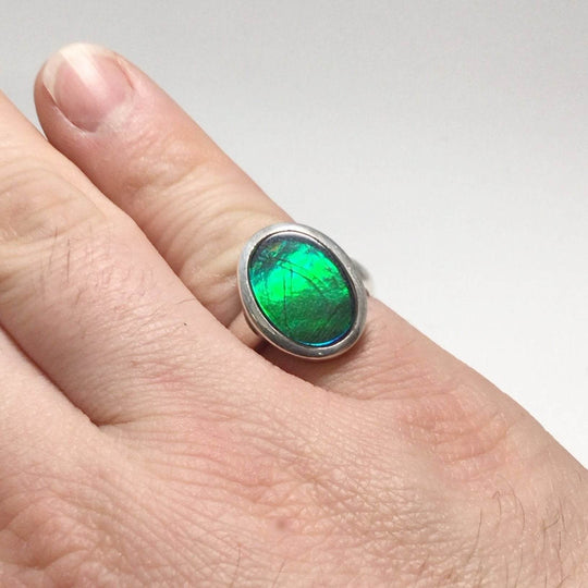 Alberta Ammolite Ring-Rocks and Gems Canada