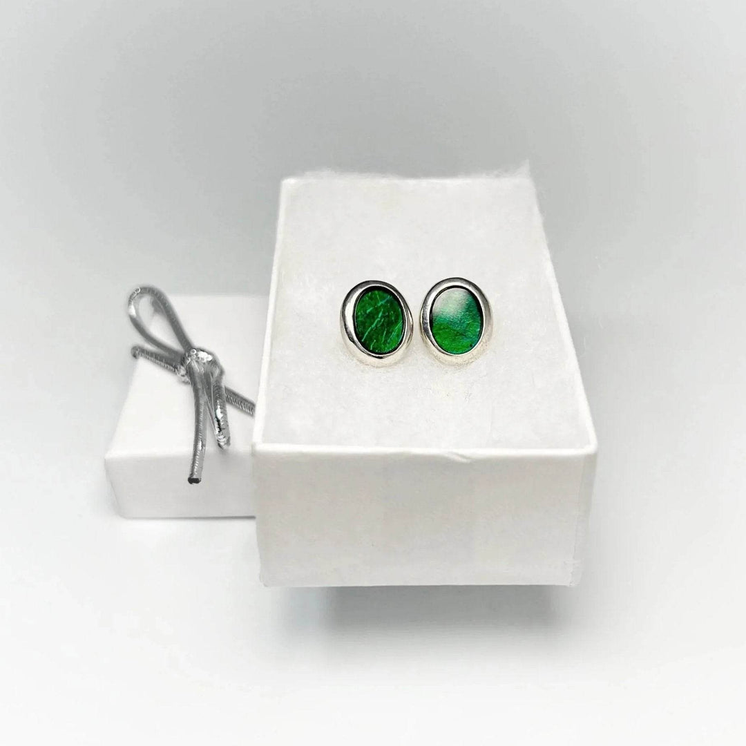 Alberta Ammolite Stud Earrings-Rocks and Gems Canada
