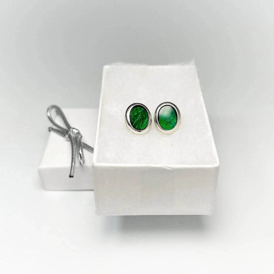 Alberta Ammolite Stud Earrings-Rocks and Gems Canada