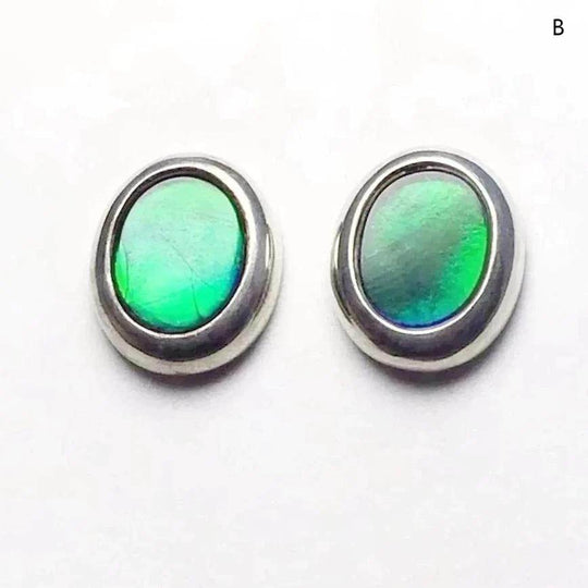 Alberta Ammolite Stud Earrings-Rocks and Gems Canada