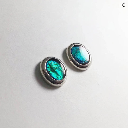 Alberta Ammolite Stud Earrings-Rocks and Gems Canada