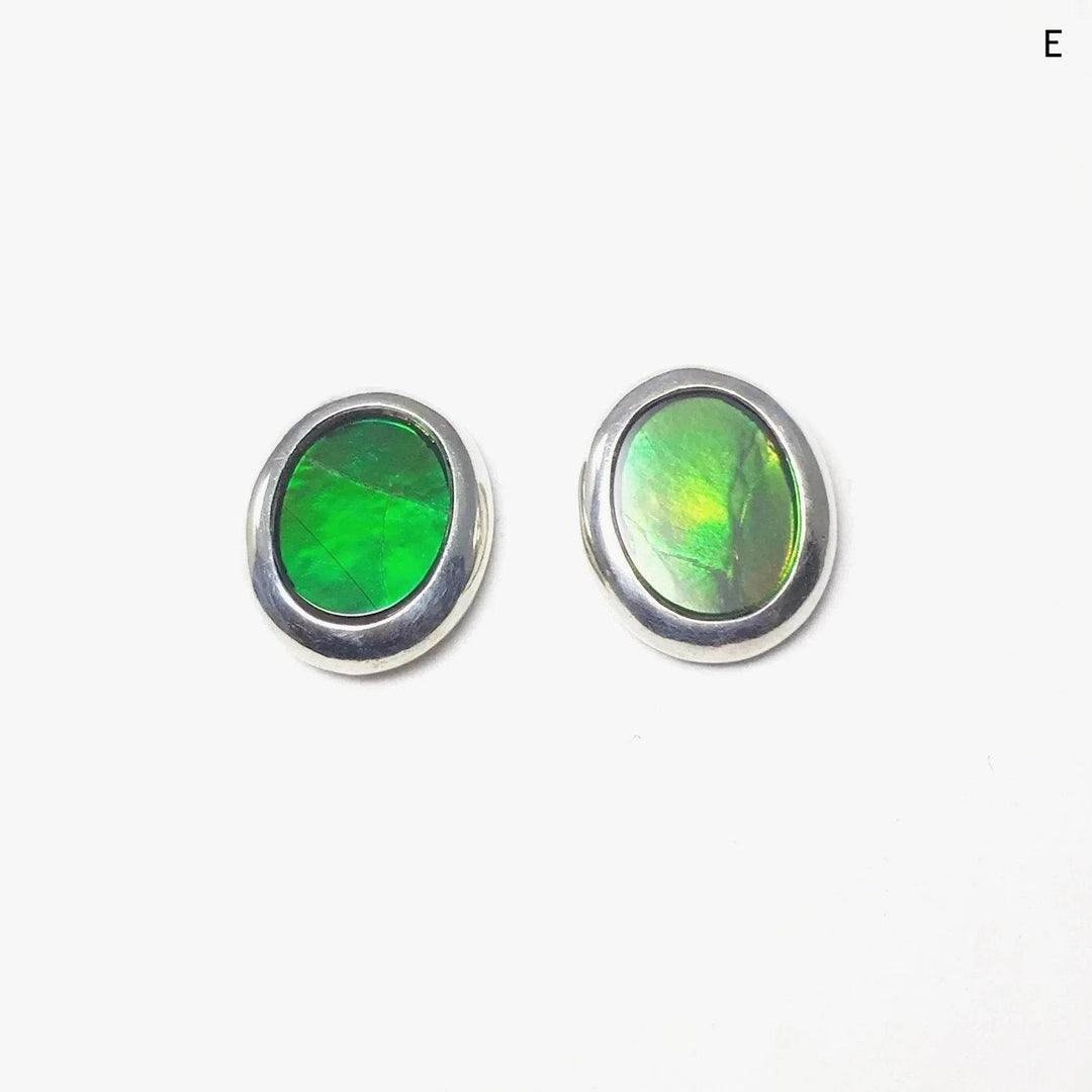 Alberta Ammolite Stud Earrings-Rocks and Gems Canada