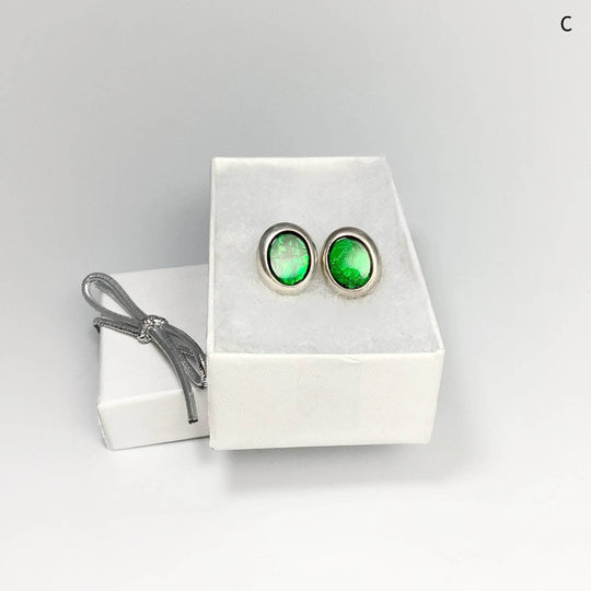 Alberta Ammolite Stud Earrings-Rocks and Gems Canada