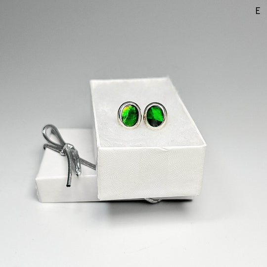 Alberta Ammolite Stud Earrings-Rocks and Gems Canada