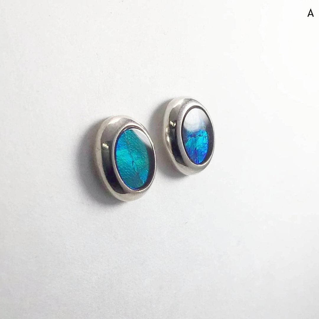 Alberta Ammolite Stud Earrings-Rocks and Gems Canada