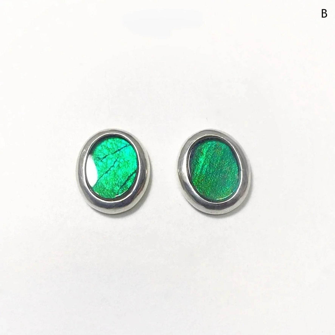 Alberta Ammolite Stud Earrings-Rocks and Gems Canada