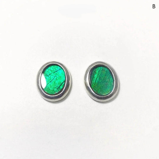 Alberta Ammolite Stud Earrings-Rocks and Gems Canada