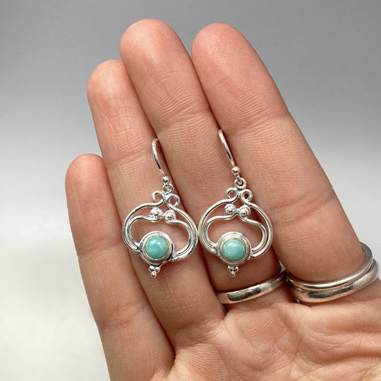 Amazonite Dangle Earrings-Rocks and Gems Canada