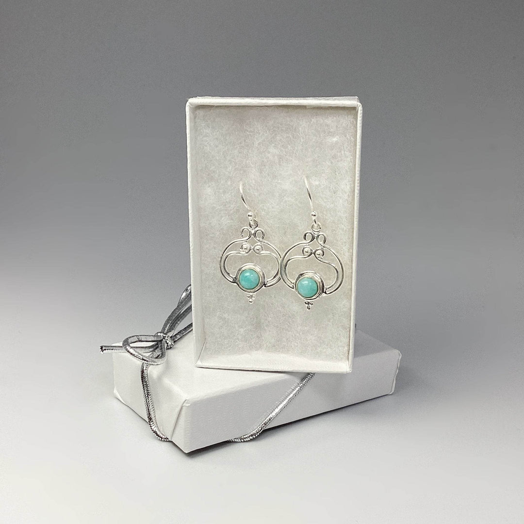 Amazonite Dangle Earrings-Rocks and Gems Canada