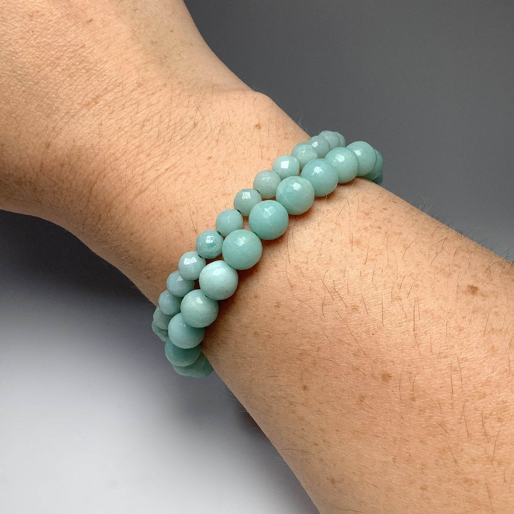 Amazonite Faceted Beaded Bracelet-Rocks and Gems Canada