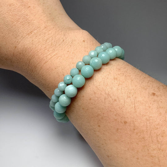 Amazonite Faceted Beaded Bracelet-Rocks and Gems Canada
