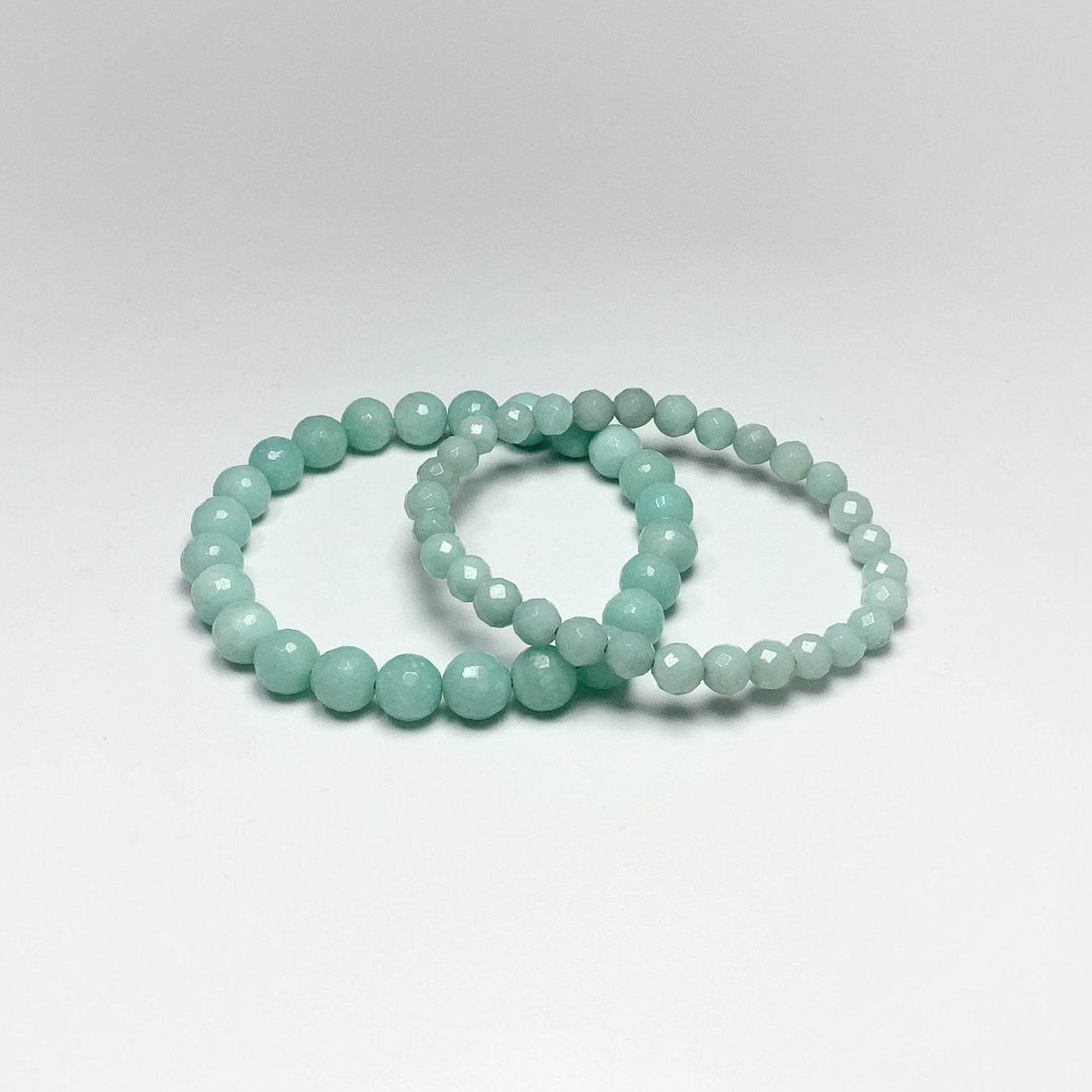 Amazonite Faceted Beaded Bracelet-Rocks and Gems Canada