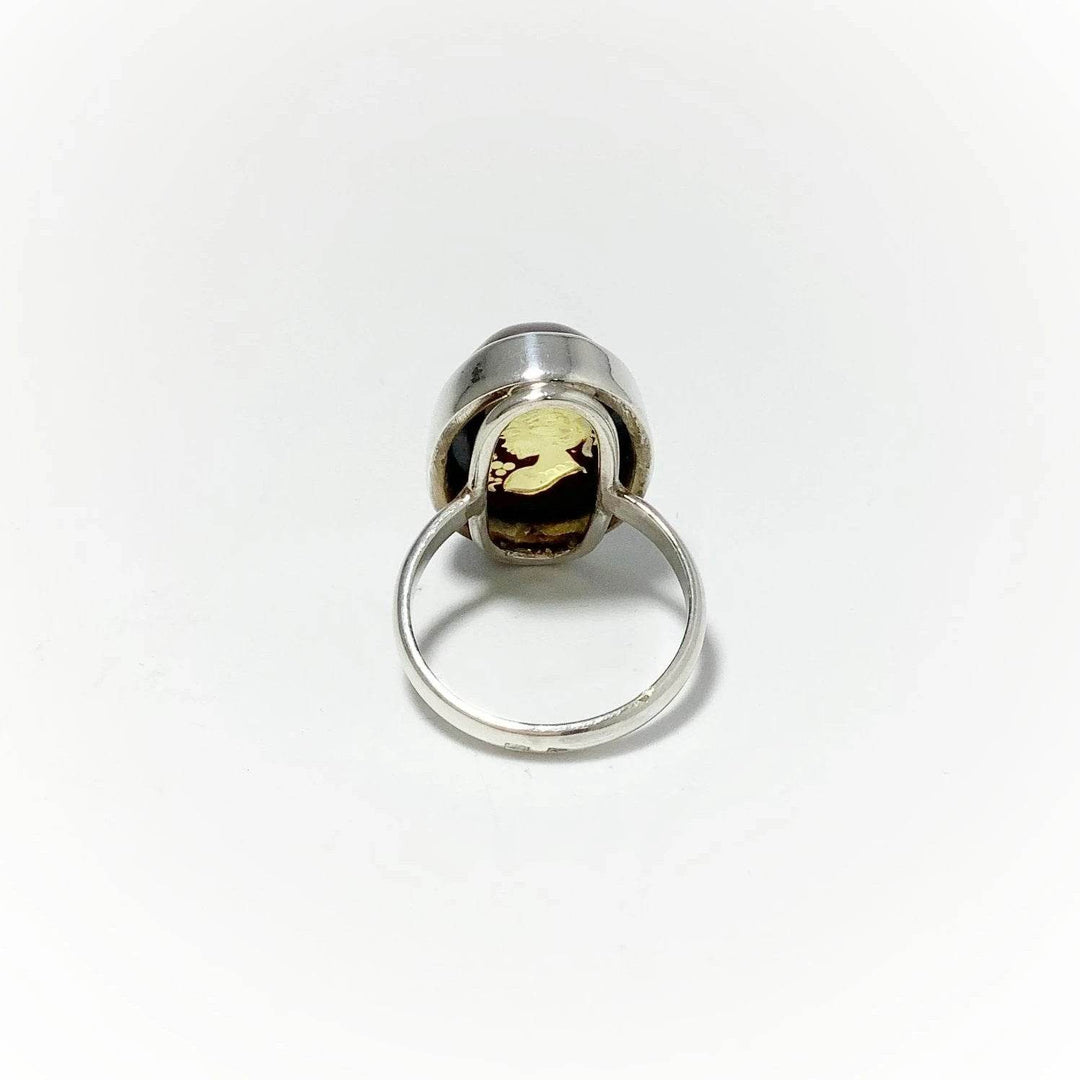 Amber Cameo Ring-Rocks and Gems Canada