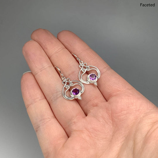 Amethyst Dangle Earrings-Rocks and Gems Canada
