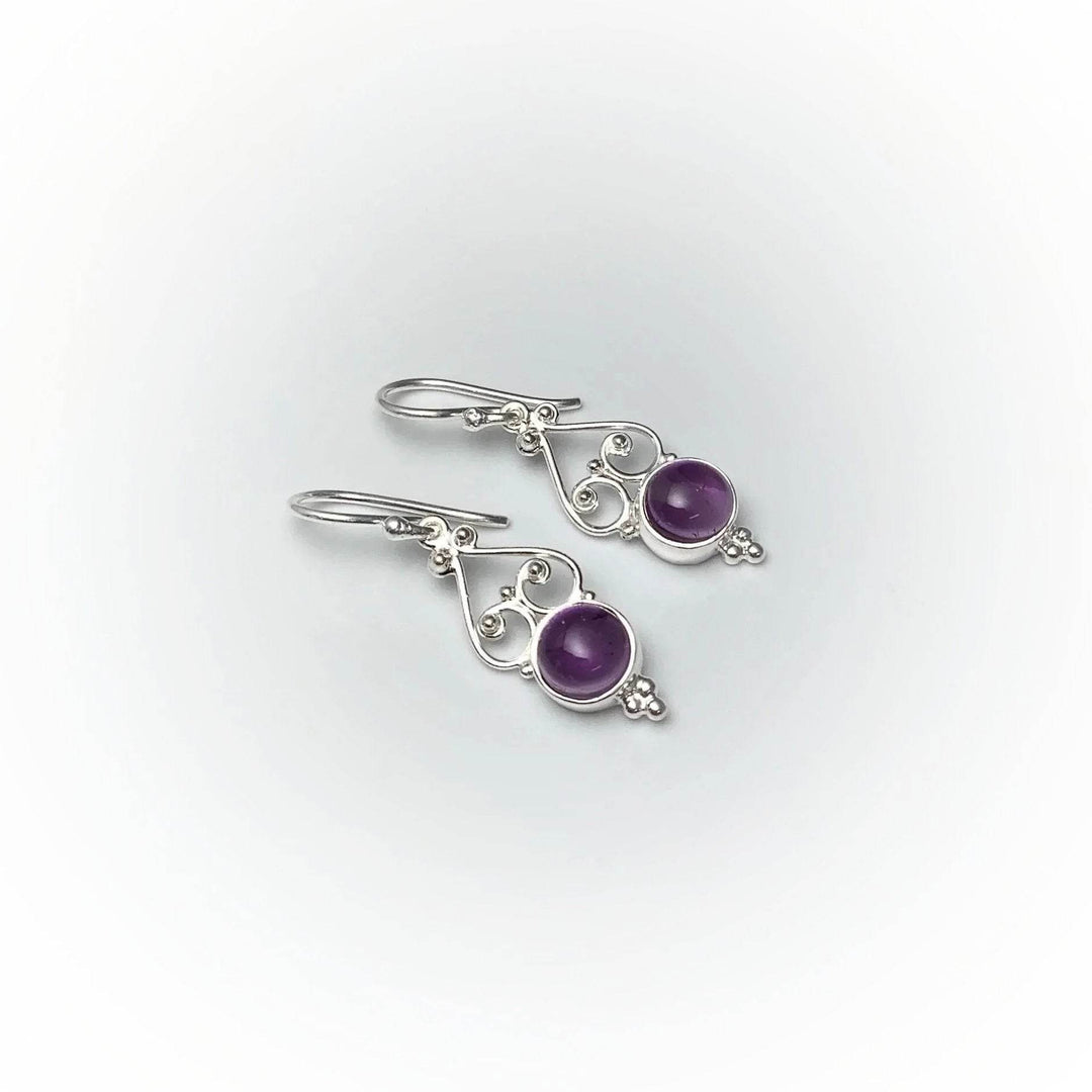 Amethyst Dangle Earrings-Rocks and Gems Canada