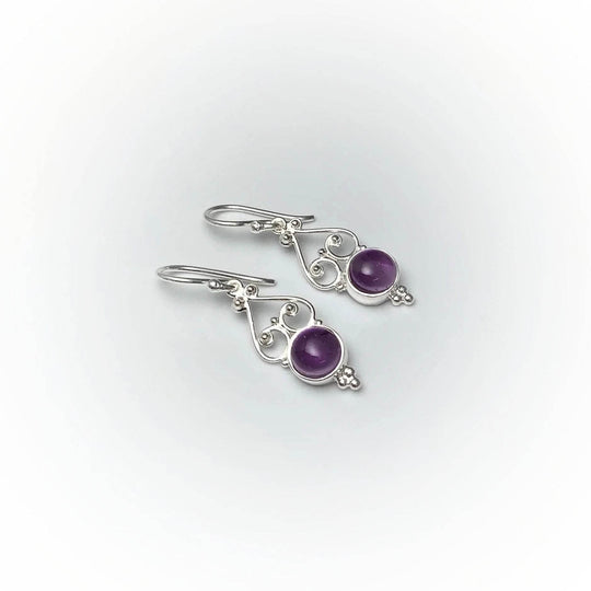 Amethyst Dangle Earrings-Rocks and Gems Canada