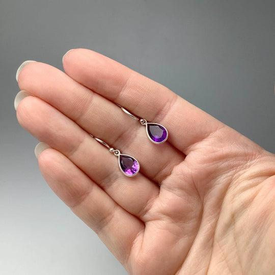 Amethyst Dangle Earrings-Rocks and Gems Canada