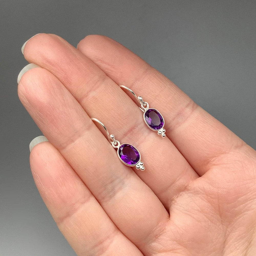 Amethyst Dangle Earrings-Rocks and Gems Canada