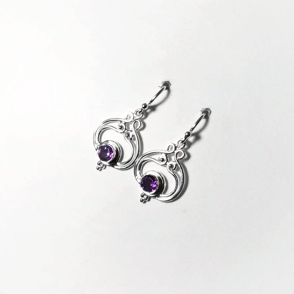 Amethyst Dangle Earrings-Rocks and Gems Canada