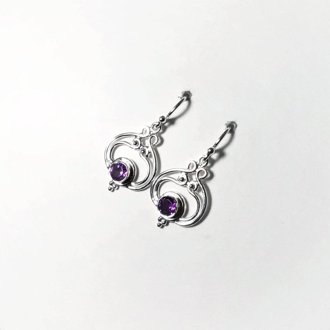 Amethyst Dangle Earrings-Rocks and Gems Canada