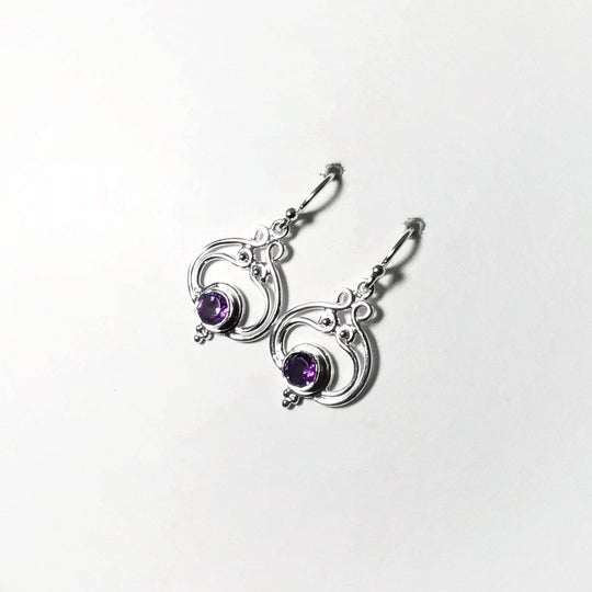 Amethyst Dangle Earrings-Rocks and Gems Canada