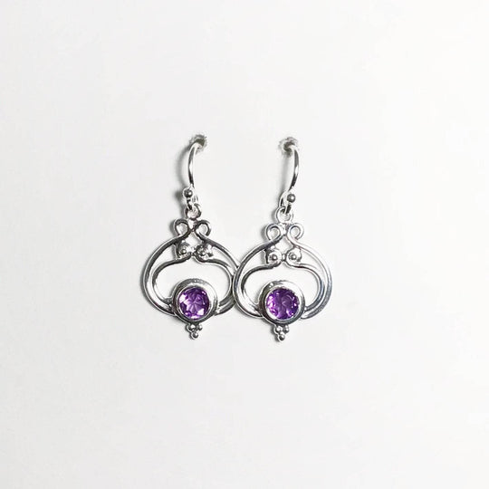 Amethyst Dangle Earrings-Rocks and Gems Canada