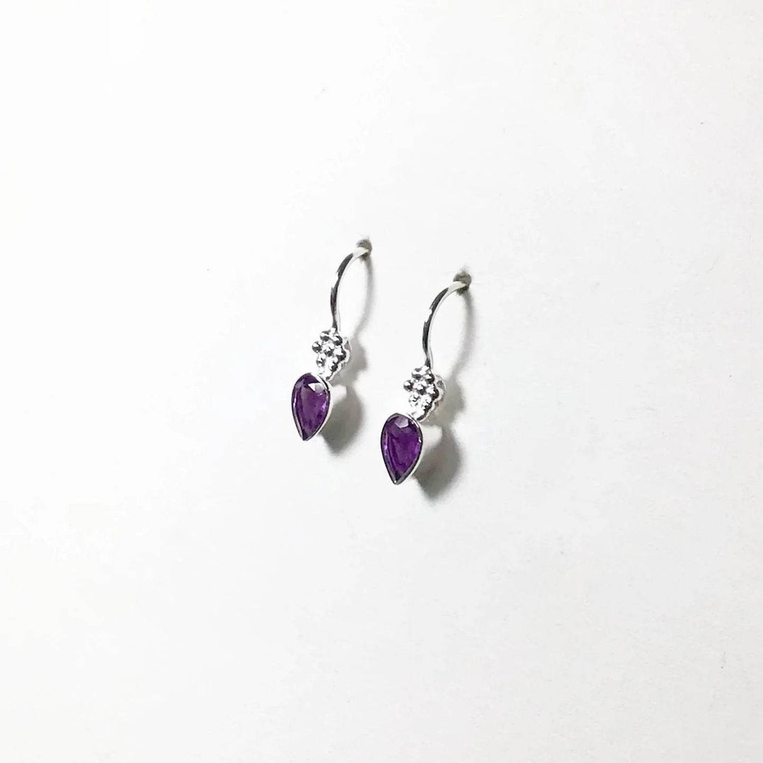 Amethyst Dangle Earrings-Rocks and Gems Canada