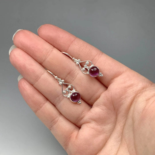 Amethyst Dangle Earrings-Rocks and Gems Canada