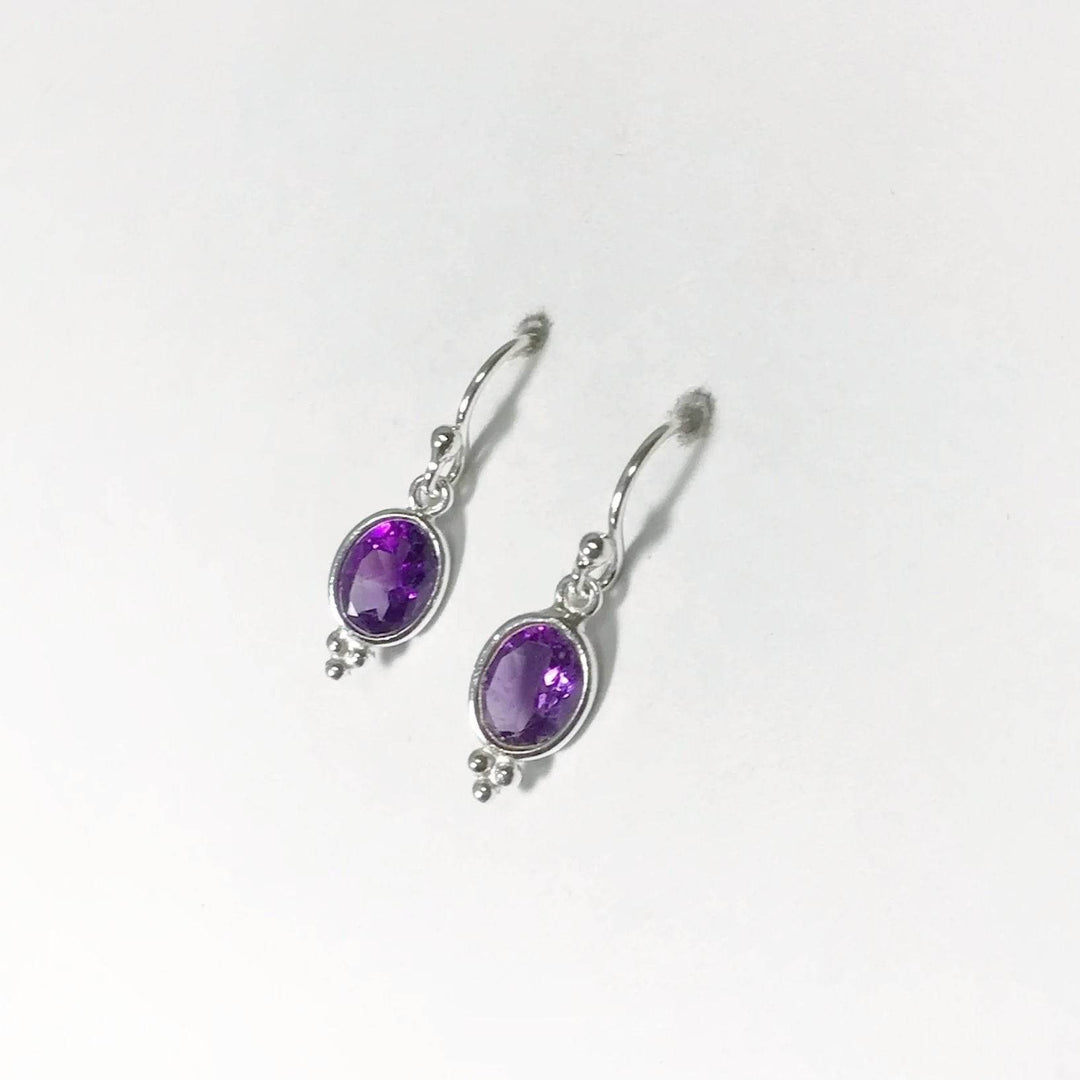 Amethyst Dangle Earrings-Rocks and Gems Canada