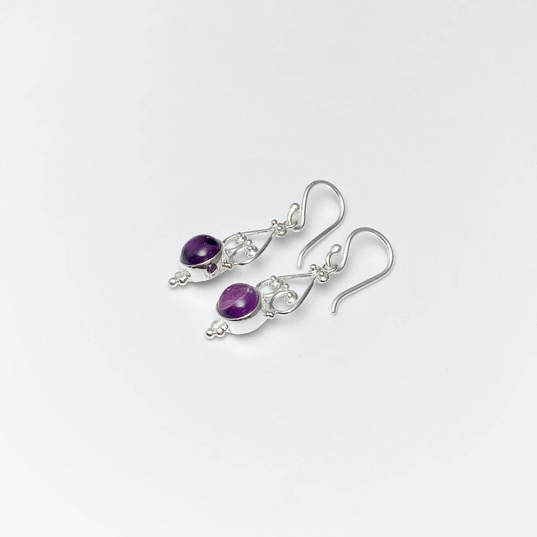 Amethyst Dangle Earrings-Rocks and Gems Canada
