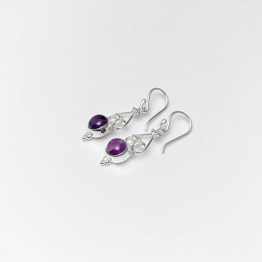 Amethyst Dangle Earrings-Rocks and Gems Canada