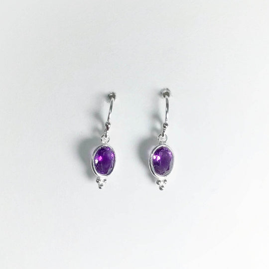 Amethyst Dangle Earrings-Rocks and Gems Canada