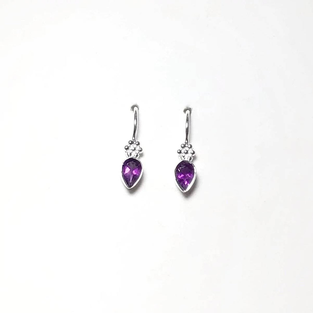 Amethyst Dangle Earrings-Rocks and Gems Canada