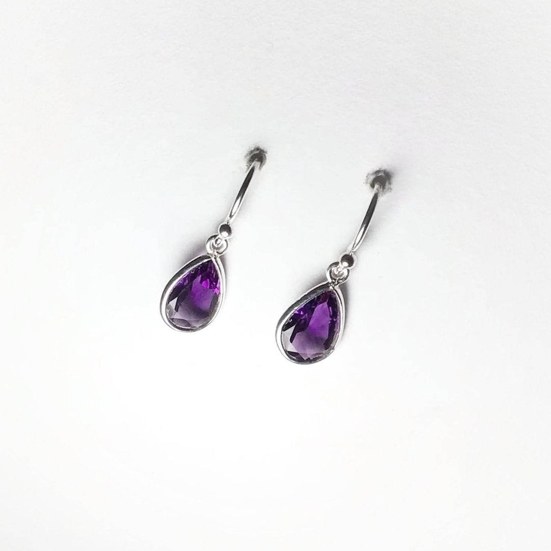 Amethyst Dangle Earrings-Rocks and Gems Canada