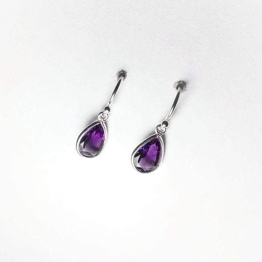 Amethyst Dangle Earrings-Rocks and Gems Canada