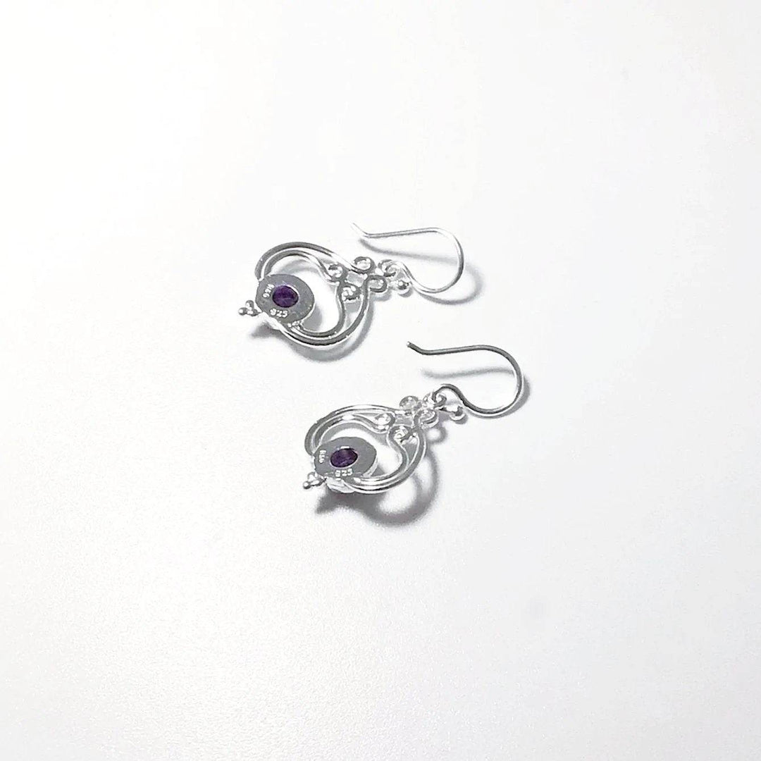 Amethyst Dangle Earrings-Rocks and Gems Canada