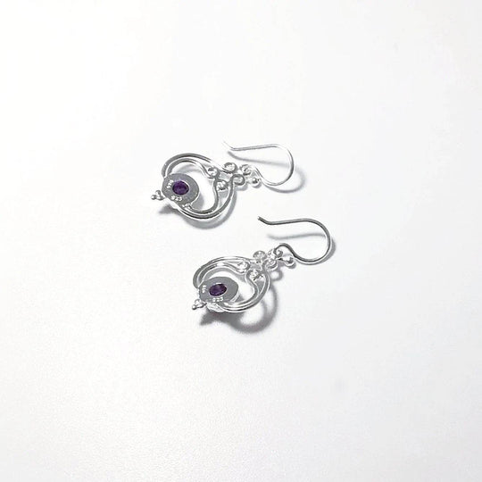 Amethyst Dangle Earrings-Rocks and Gems Canada