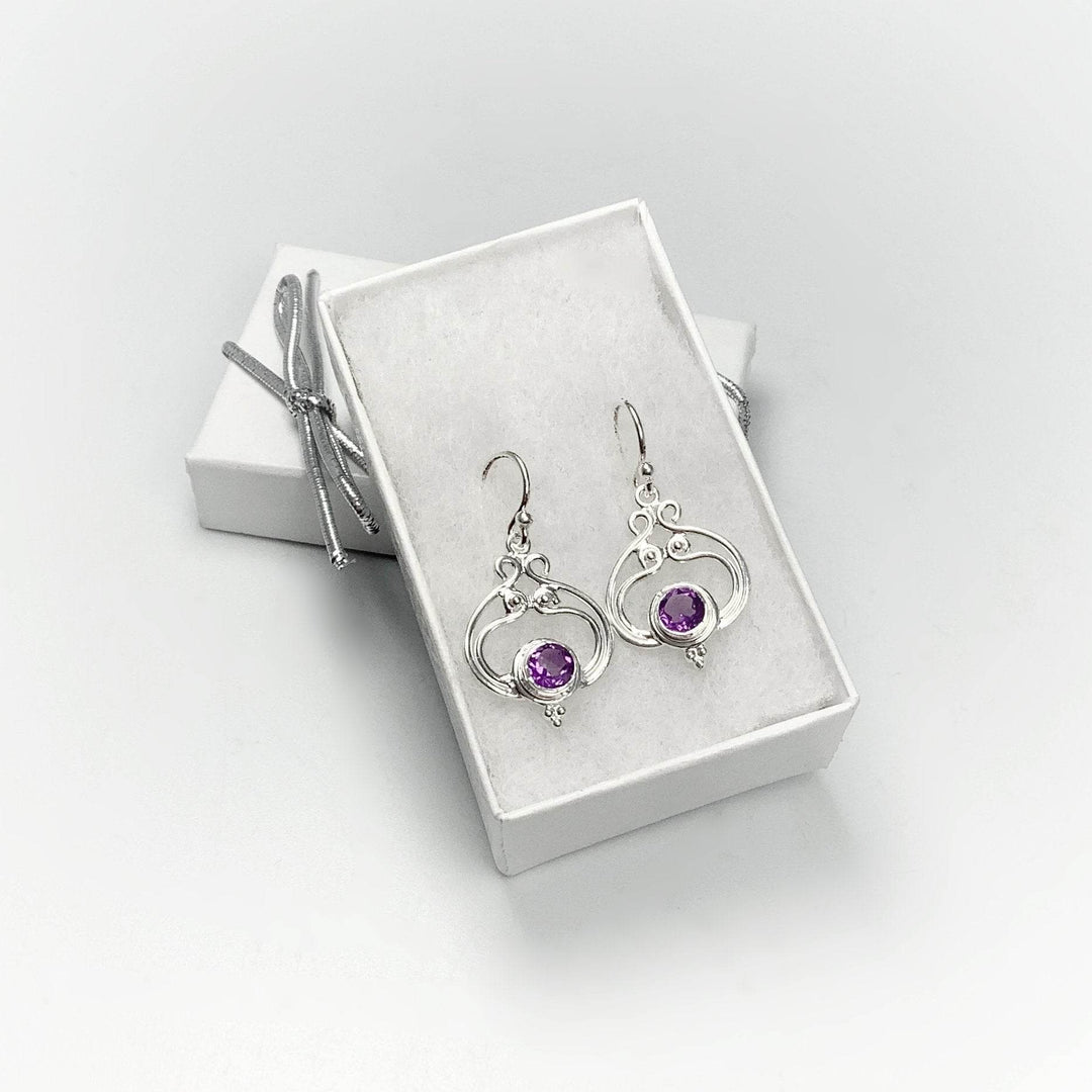 Amethyst Dangle Earrings-Rocks and Gems Canada