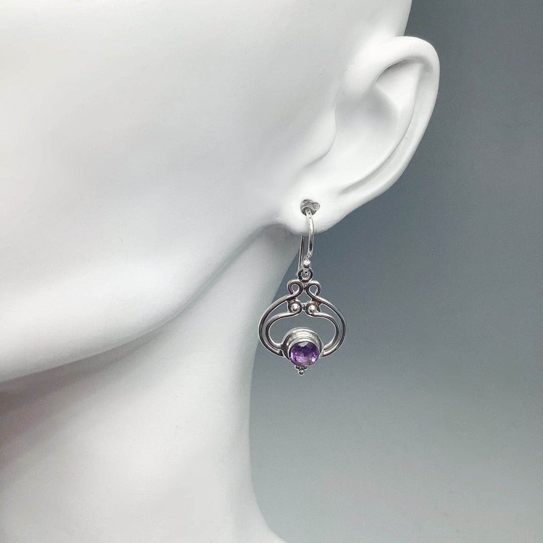 Amethyst Dangle Earrings-Rocks and Gems Canada