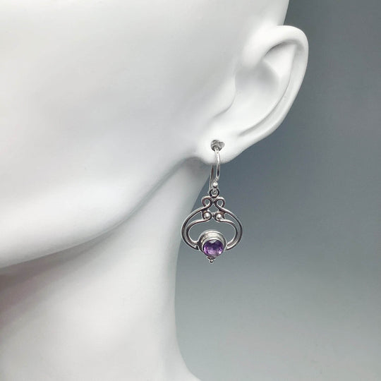 Amethyst Dangle Earrings-Rocks and Gems Canada