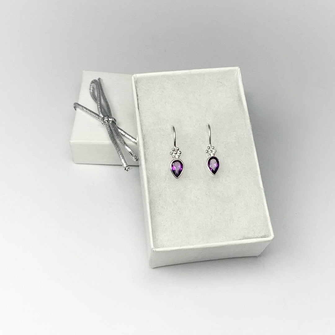 Amethyst Dangle Earrings-Rocks and Gems Canada