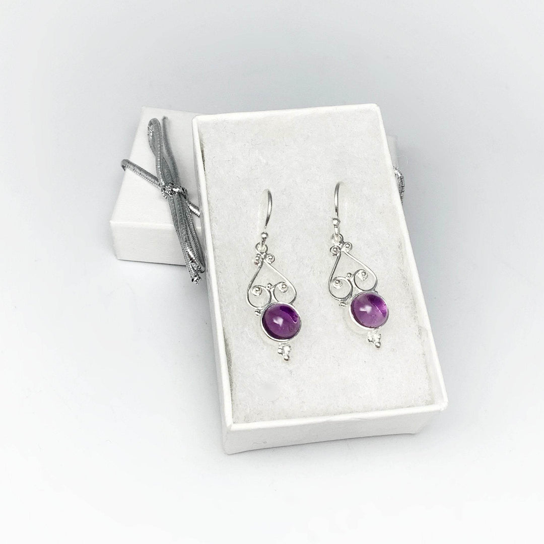 Amethyst Dangle Earrings-Rocks and Gems Canada