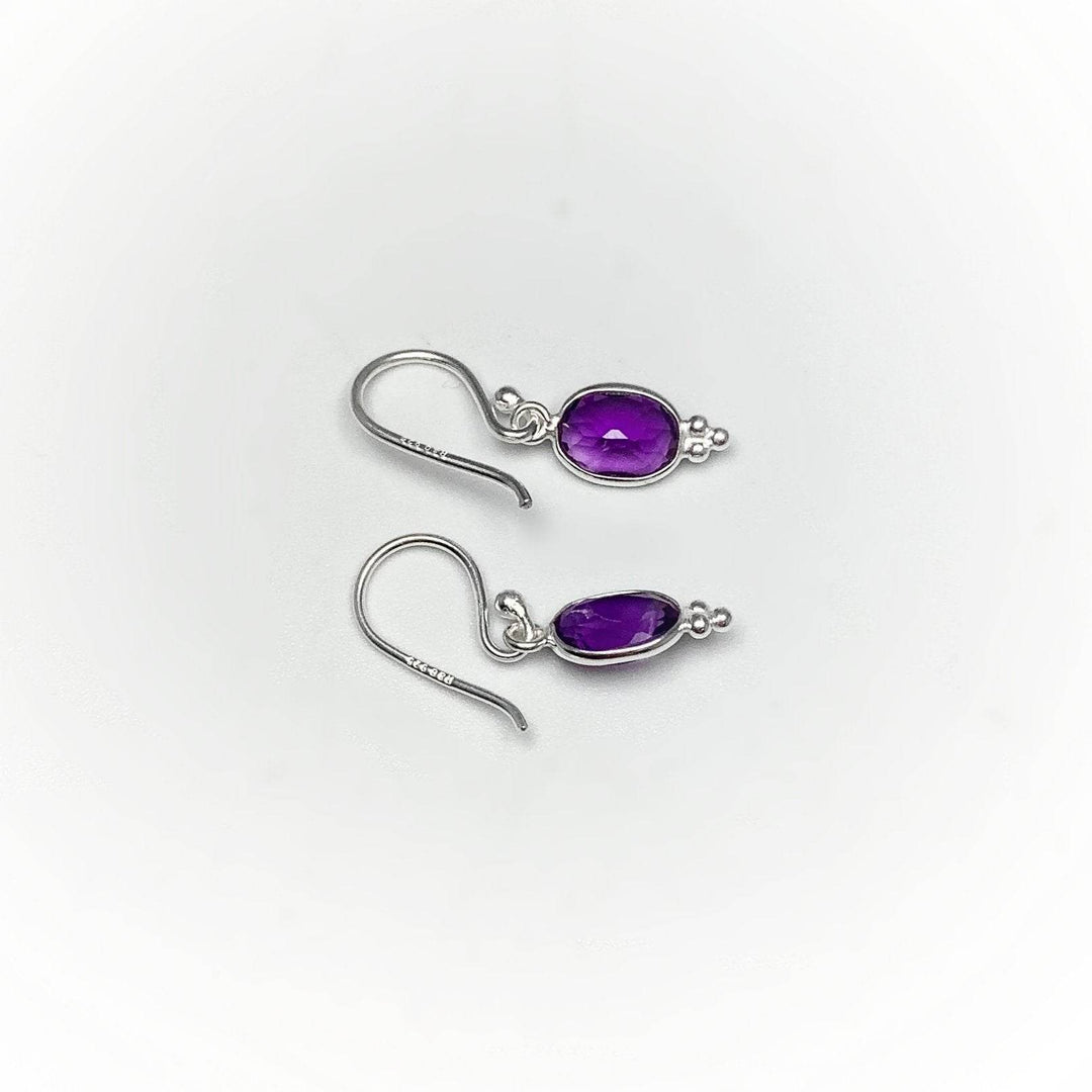 Amethyst Dangle Earrings-Rocks and Gems Canada