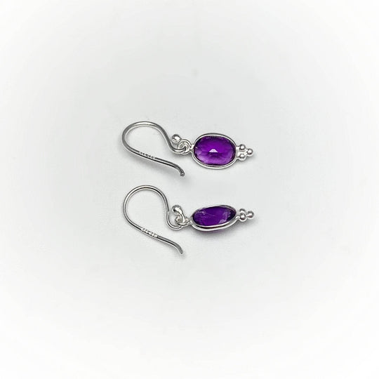 Amethyst Dangle Earrings-Rocks and Gems Canada