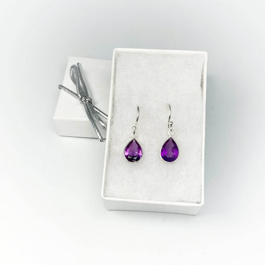 Amethyst Dangle Earrings-Rocks and Gems Canada